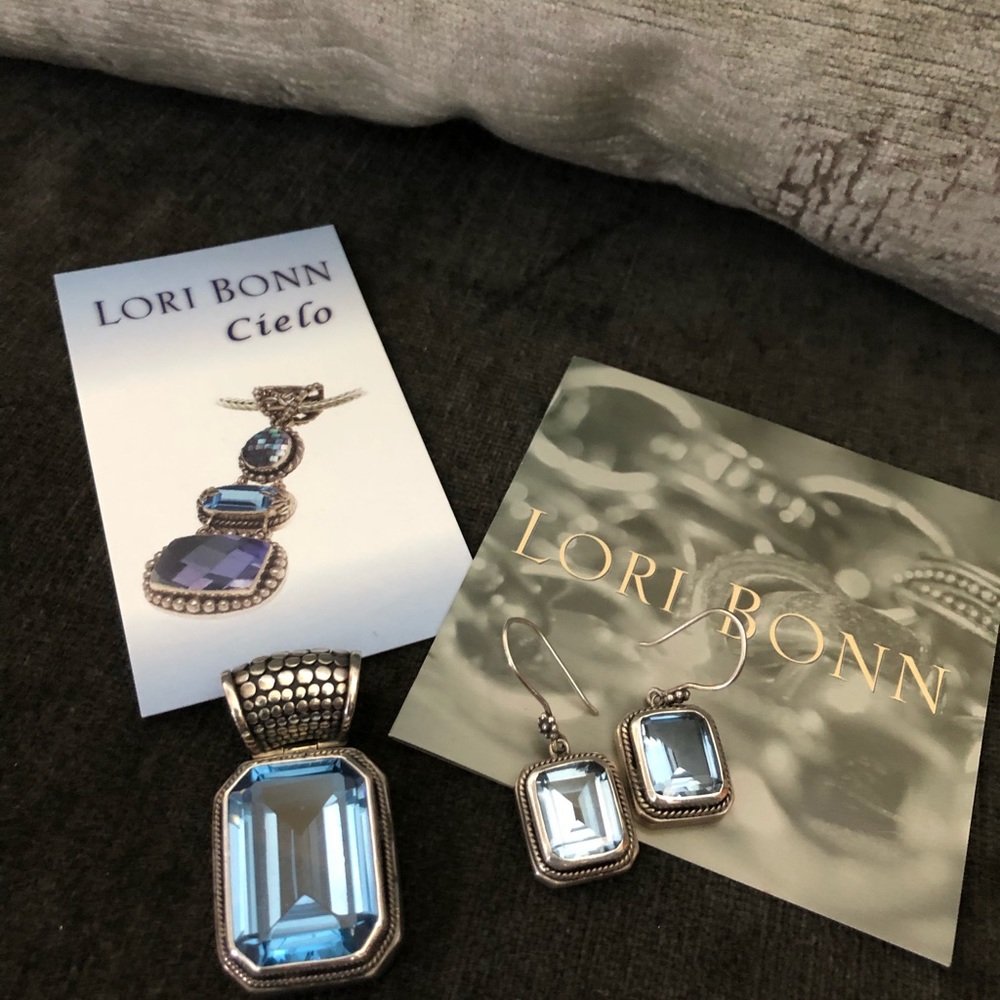 Pendant, earrings